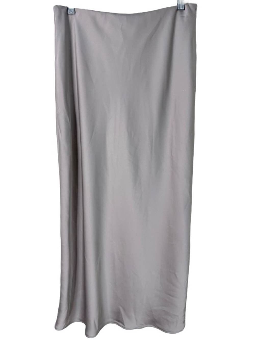 House of Harlow 1960 Satin Midi Slip Skirt Gray Bias Cut Women’s Medium - Picture 3 of 5